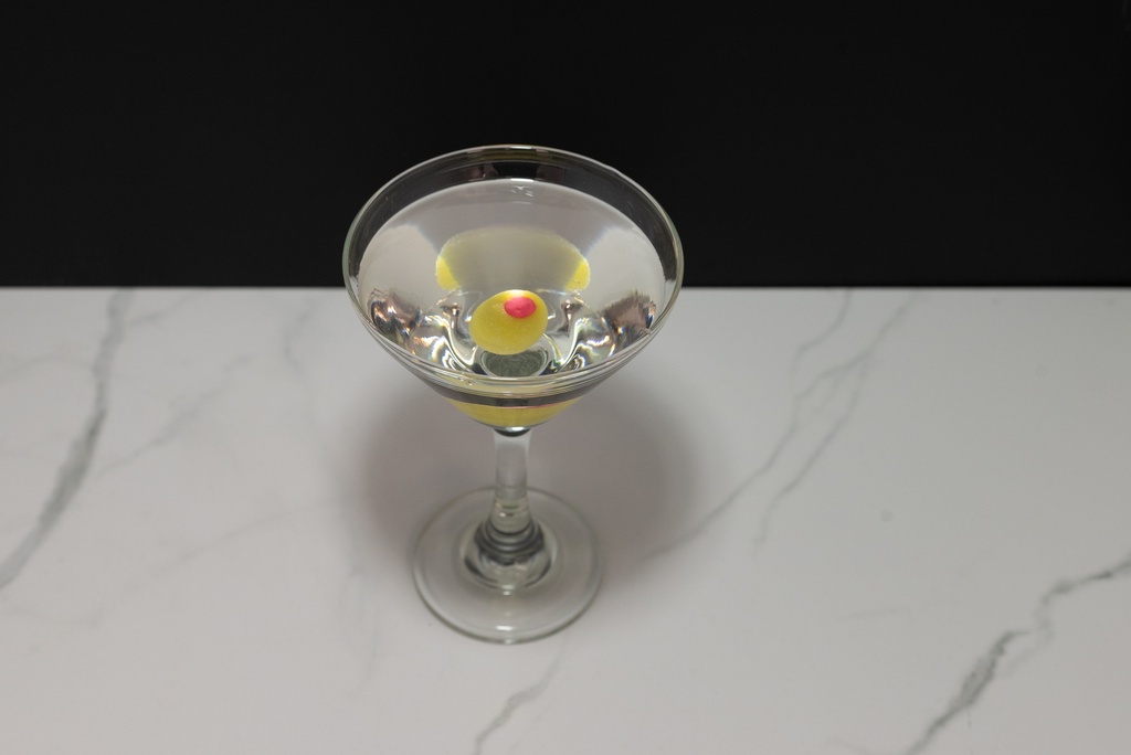Martini Glass with Olive