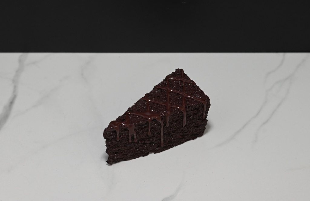 Drizzled Chocolate Cake Slice