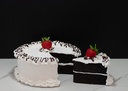 Large Vanilla Frosted Cake with Missing Slice