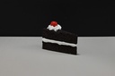Layered Chocolate Cake Slice with Cherry
