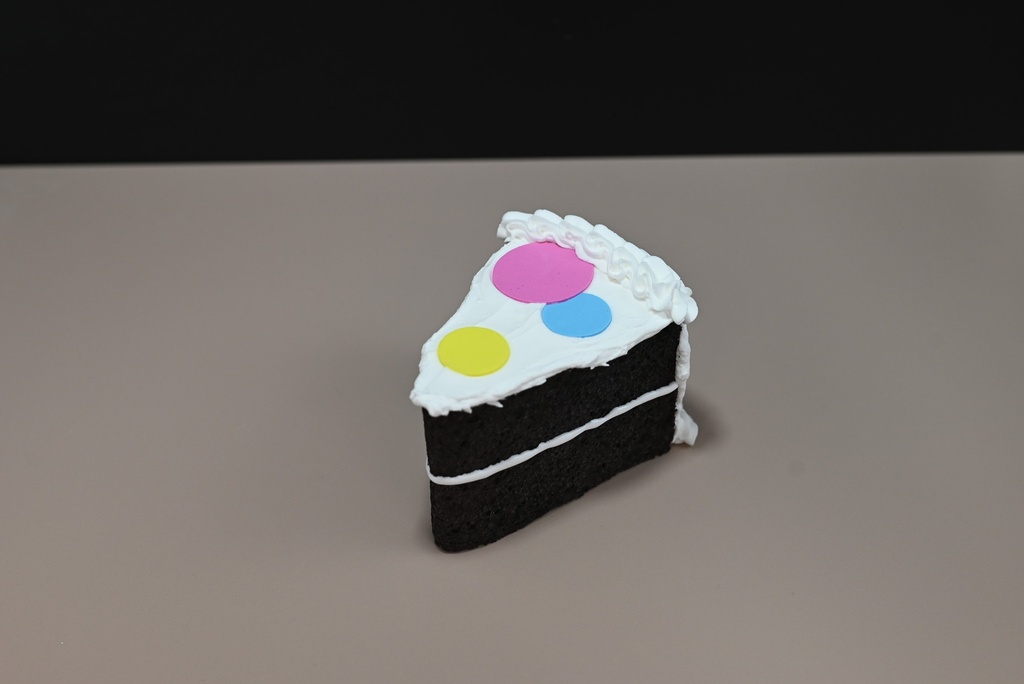 Slice of Polka Dot Cake