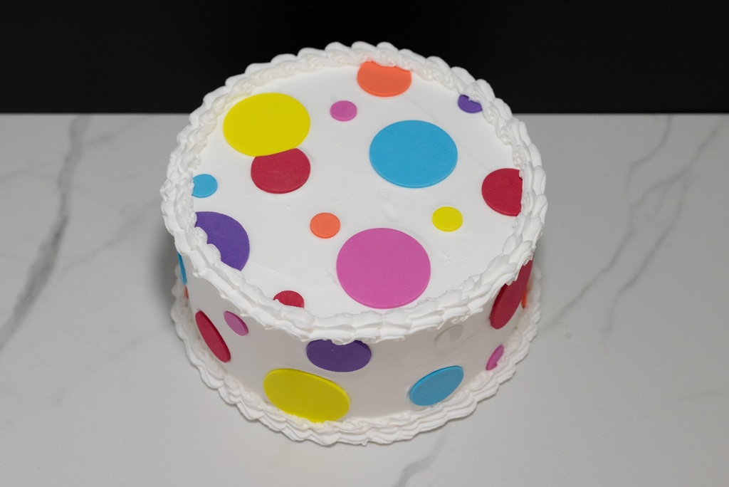 Small Multicolored Polka Dot Cake