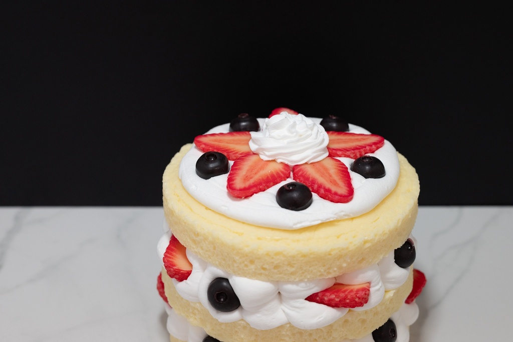 Triple Layer Vanilla Cake with Berries