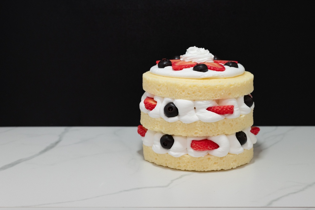 Triple Layer Vanilla Cake with Berries