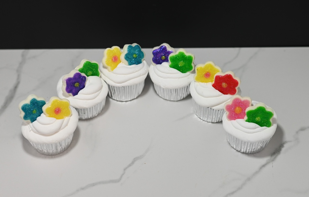 Large Spring Flower Cupcakes (Set of 6)