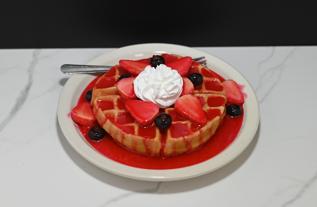 Belgian Waffles with Strawberries