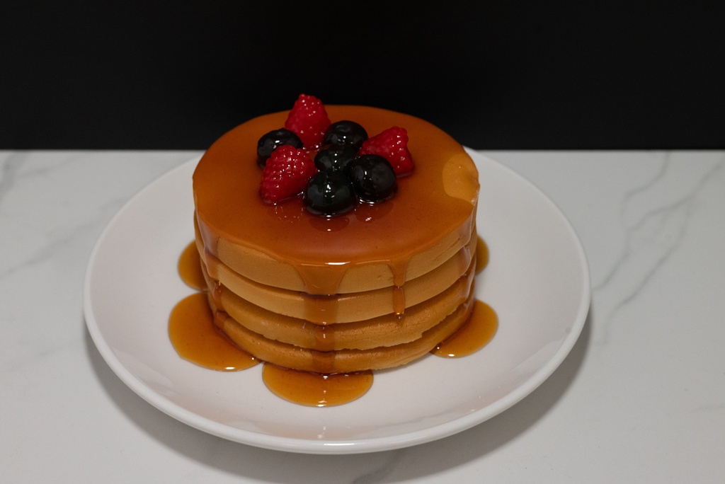 Plate of Mini Pancakes with Fruit