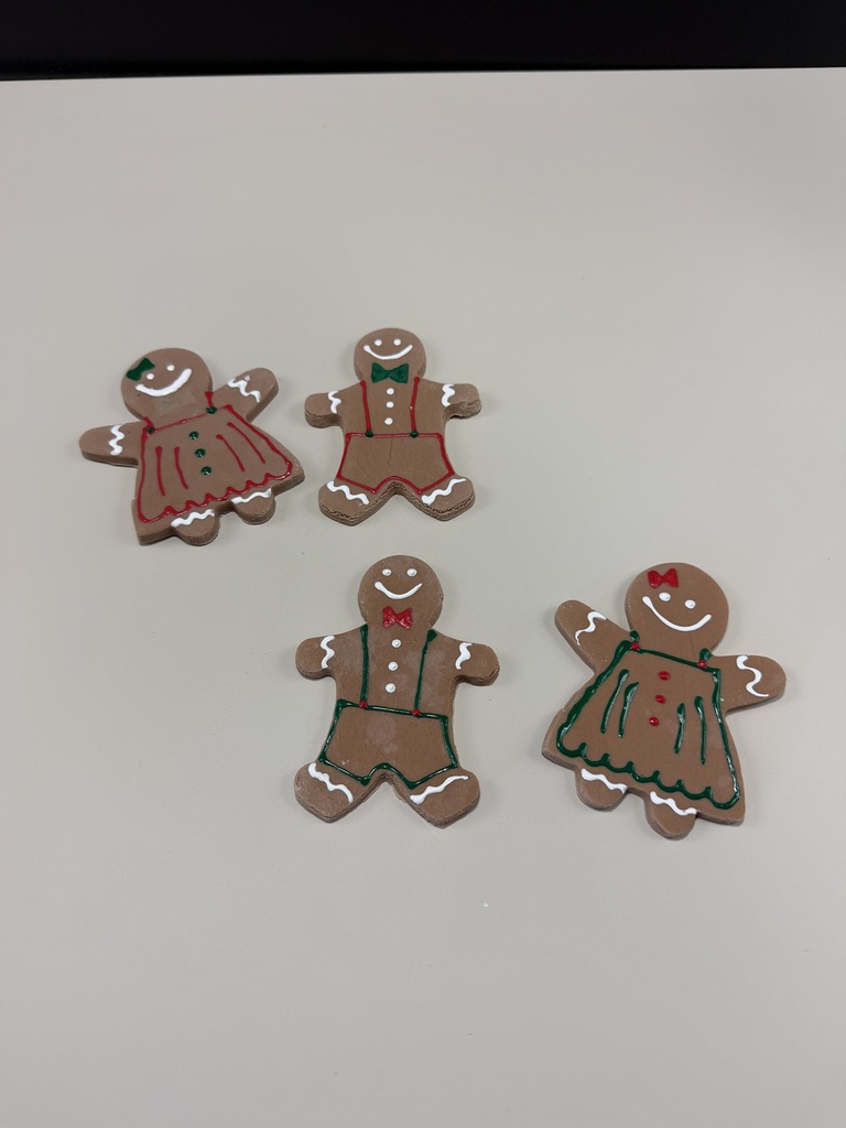 Gingerbread Cookies - Green and Red (Set of 4) 