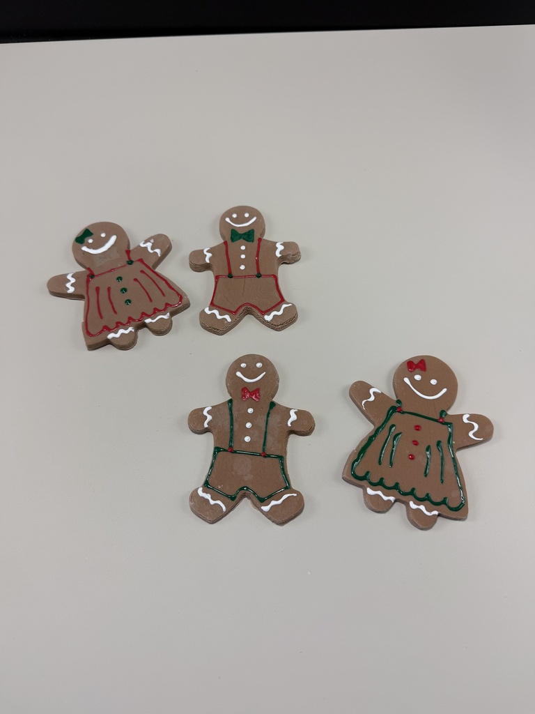 Gingerbread Cookies - Green and Red (Set of 4) 
