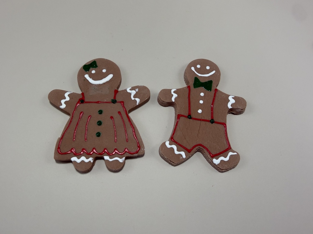 Gingerbread Cookies - Green and Red (Set of 4) 