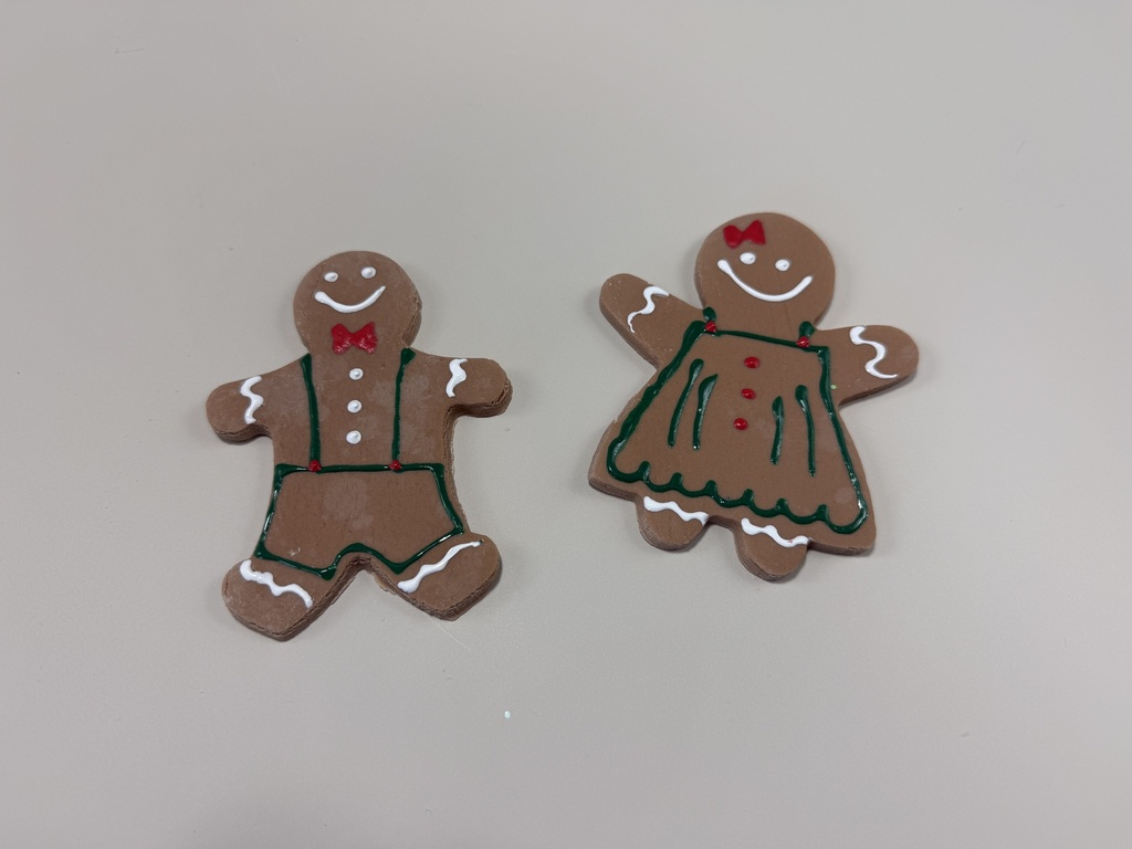 Gingerbread Cookies - Green and Red (Set of 4) 