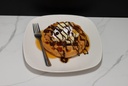 Belgian Waffles with Bananas & Chocolate