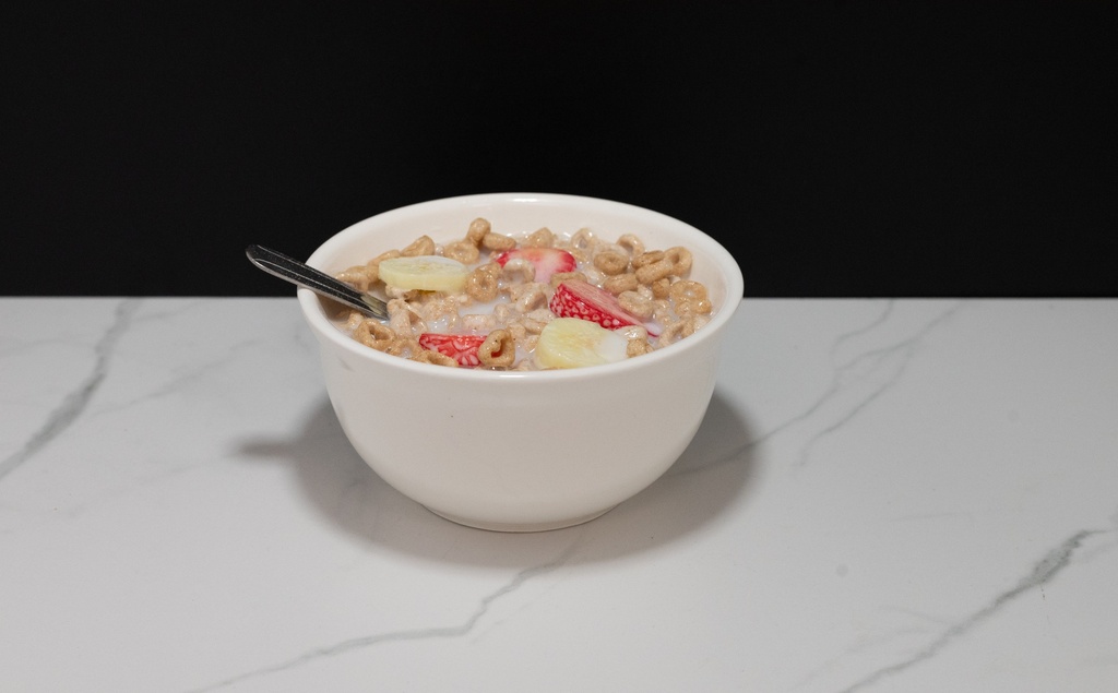 Cereal Bowl - Cheerios with Strawberries and Bananas