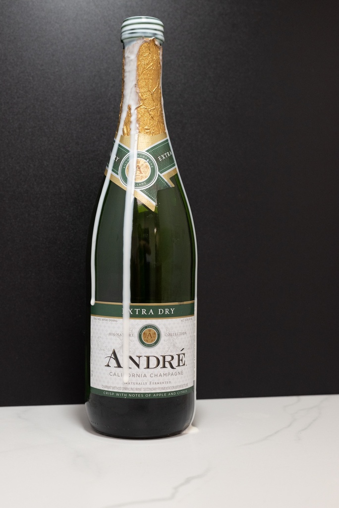 Half Filled Champagne Bottle