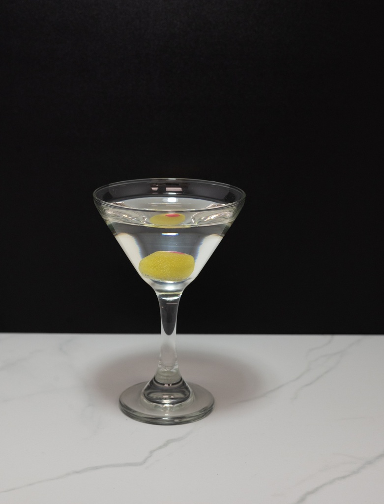 Martini Glass with Olive