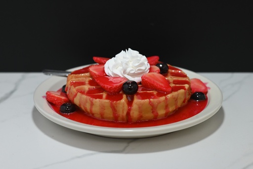 [601-S] Belgian Waffles with Strawberries