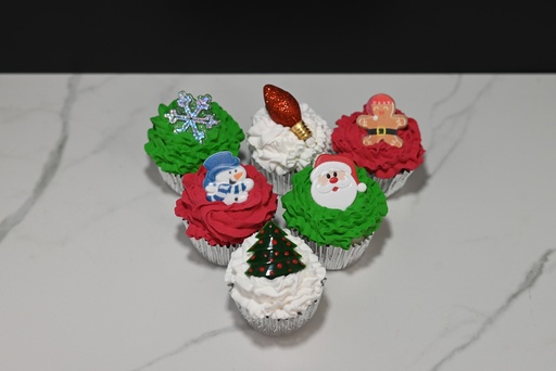 Large Christmas Cupcakes (Set of 6)