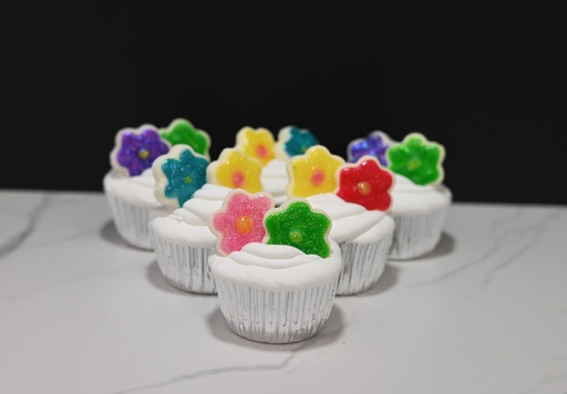 [328] Large Spring Flower Cupcakes (Set of 6)