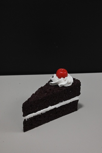 [344] Layered Chocolate Cake Slice with Cherry