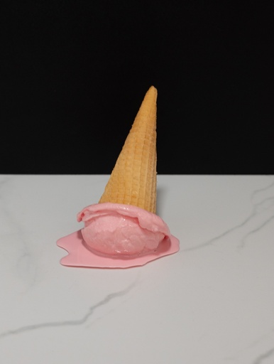 [503-S] Melting Strawberry Ice Cream Cone