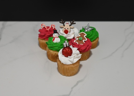 [769] Mini Christmas Cupcakes (Set of 6)