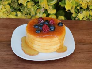 Small plate of fake pancakes