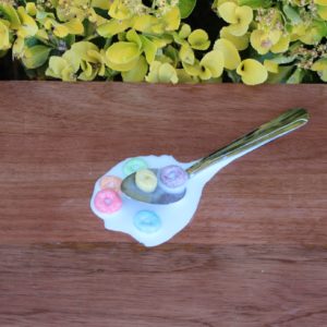 SPOON IN FAKE MILK AND FRUIT LOOPS 603